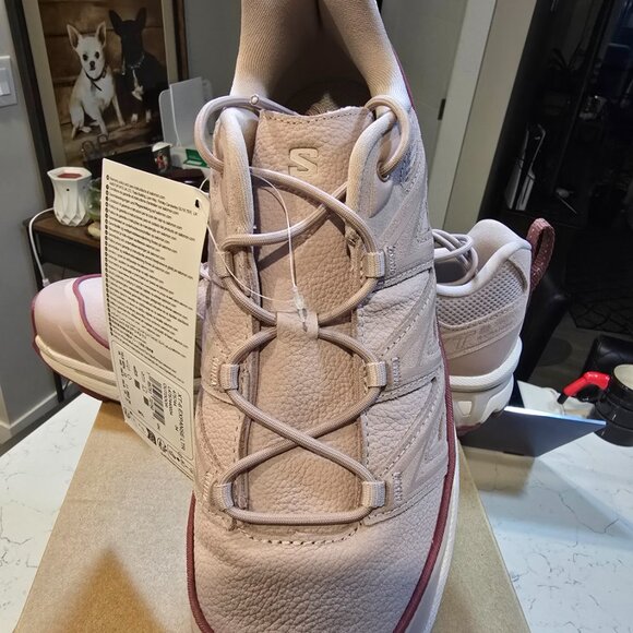 Salomon XT-6 Expanse LTR Leather Sneakers L47574400 Cloud Gray Lilac Mens 10.5 - Picture 2 of 14